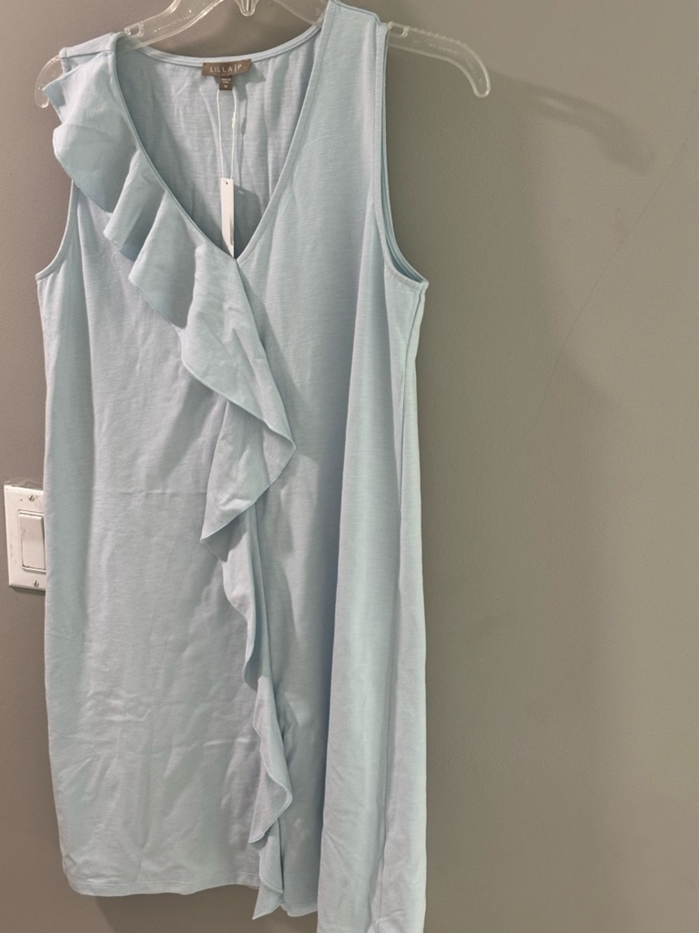 Lilla P Powder Blue V-Neck Ruffle Dress